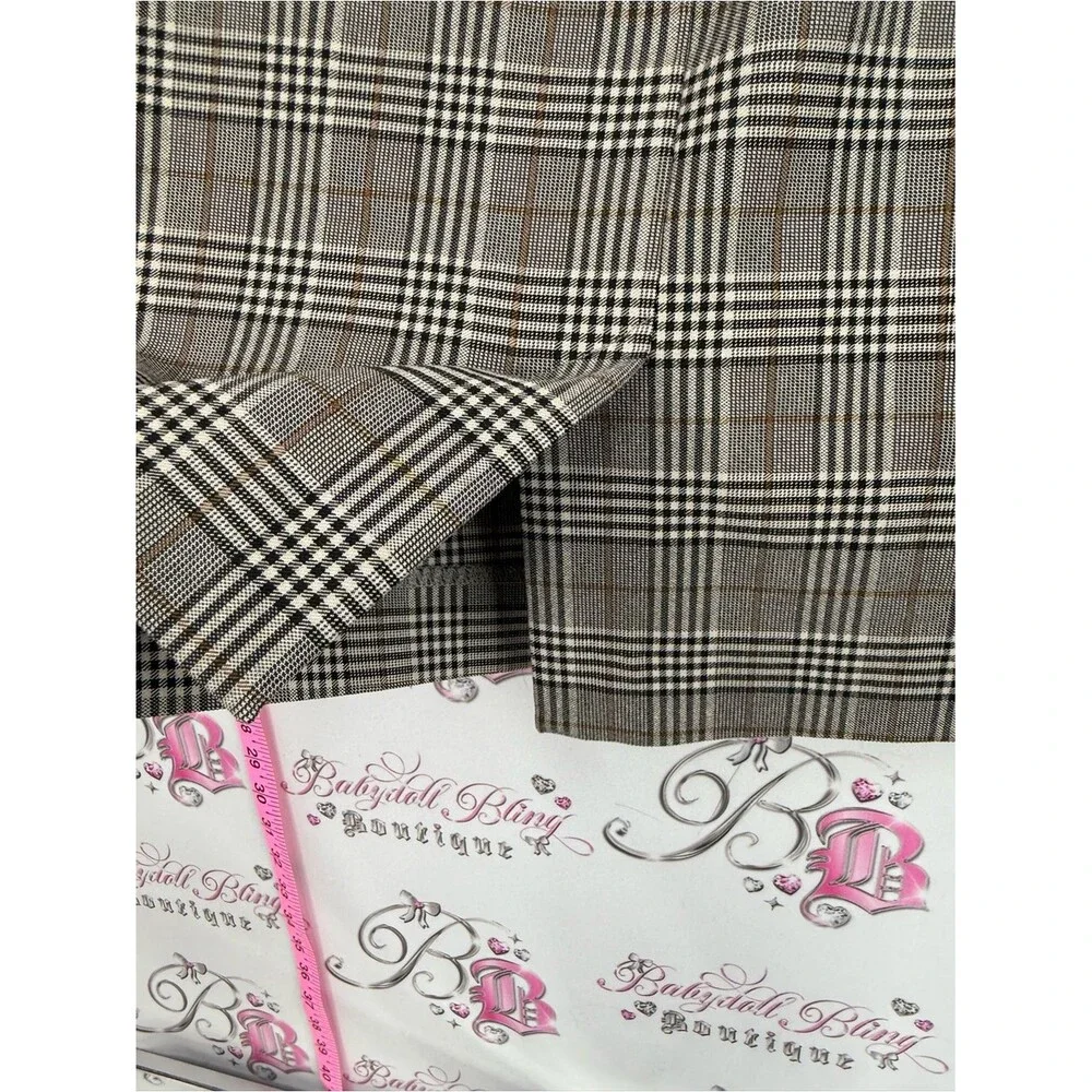 RW&CO. Skirt striped Plaid Pencil Skirt in Brown, Black and Cream